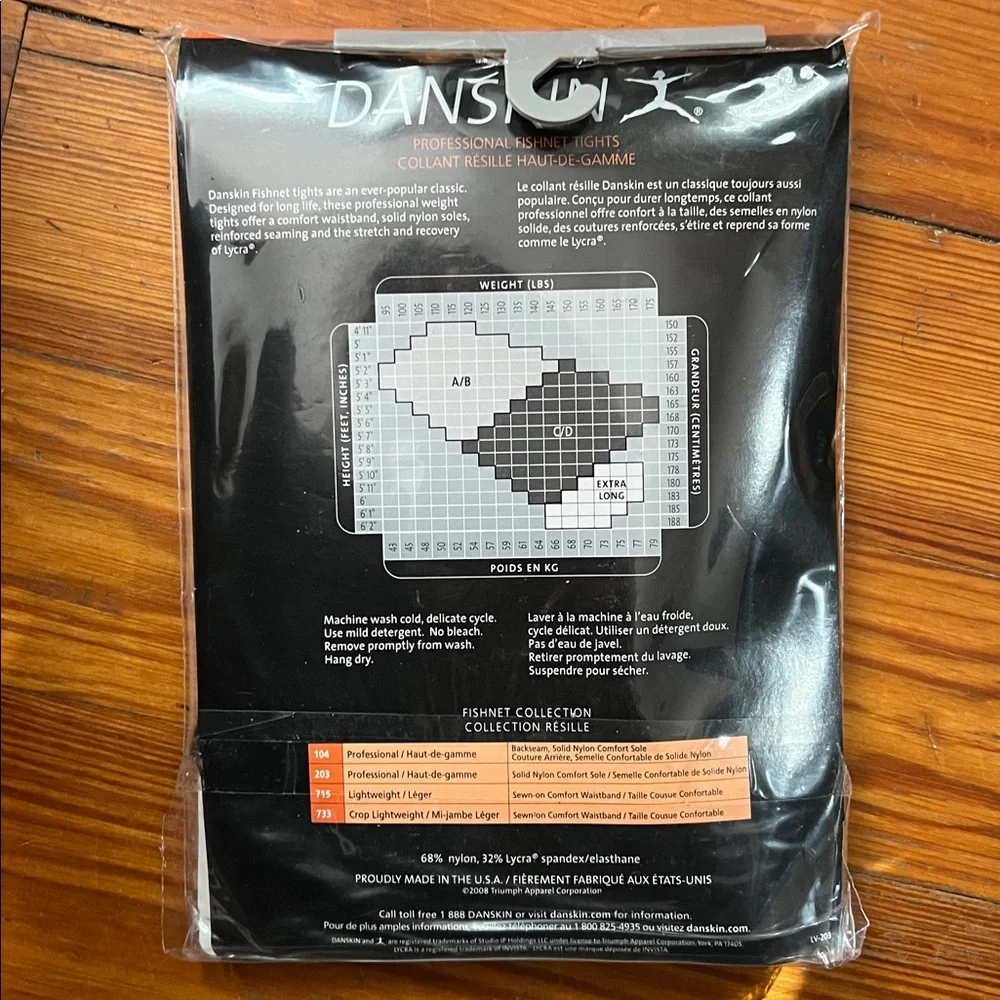 Danskin Platinum Black Footed Fishnets C/D Style 203 - Picture 2 of 7